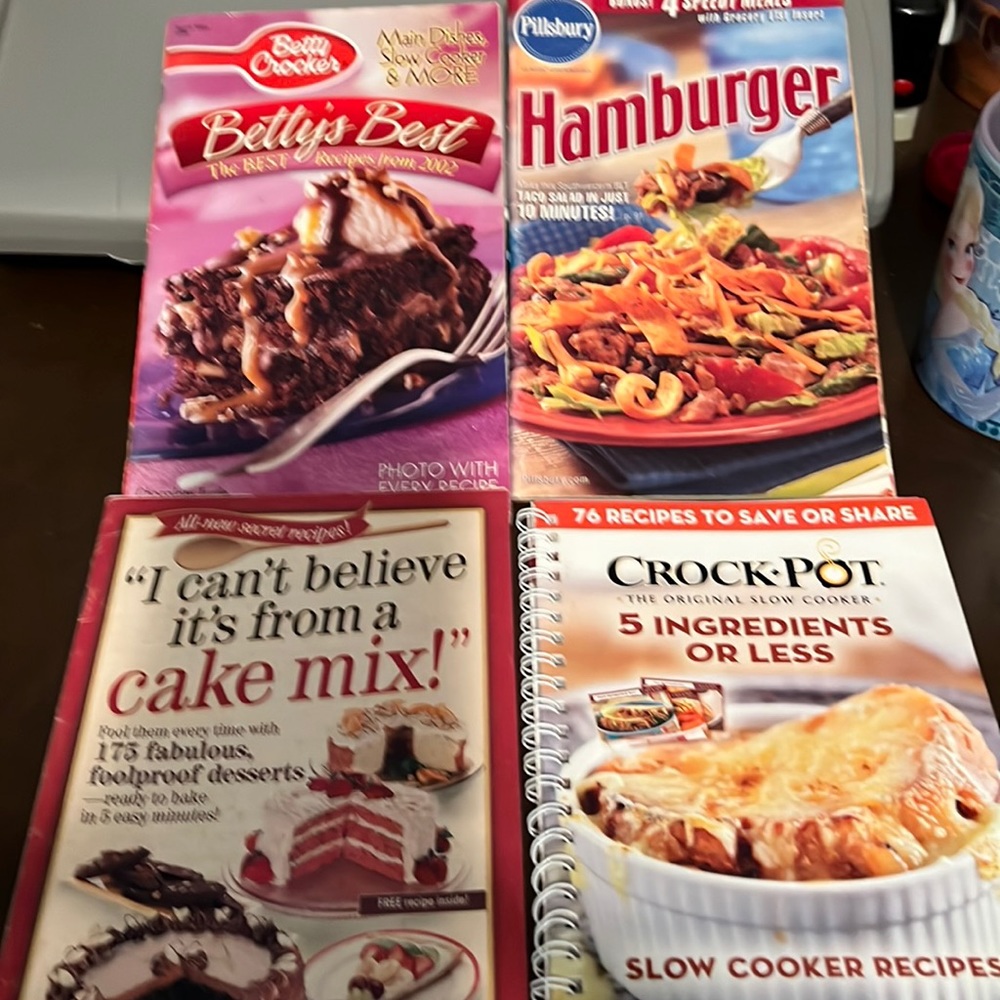 I’m selling the set of various cookbooks there is wear an a little writing